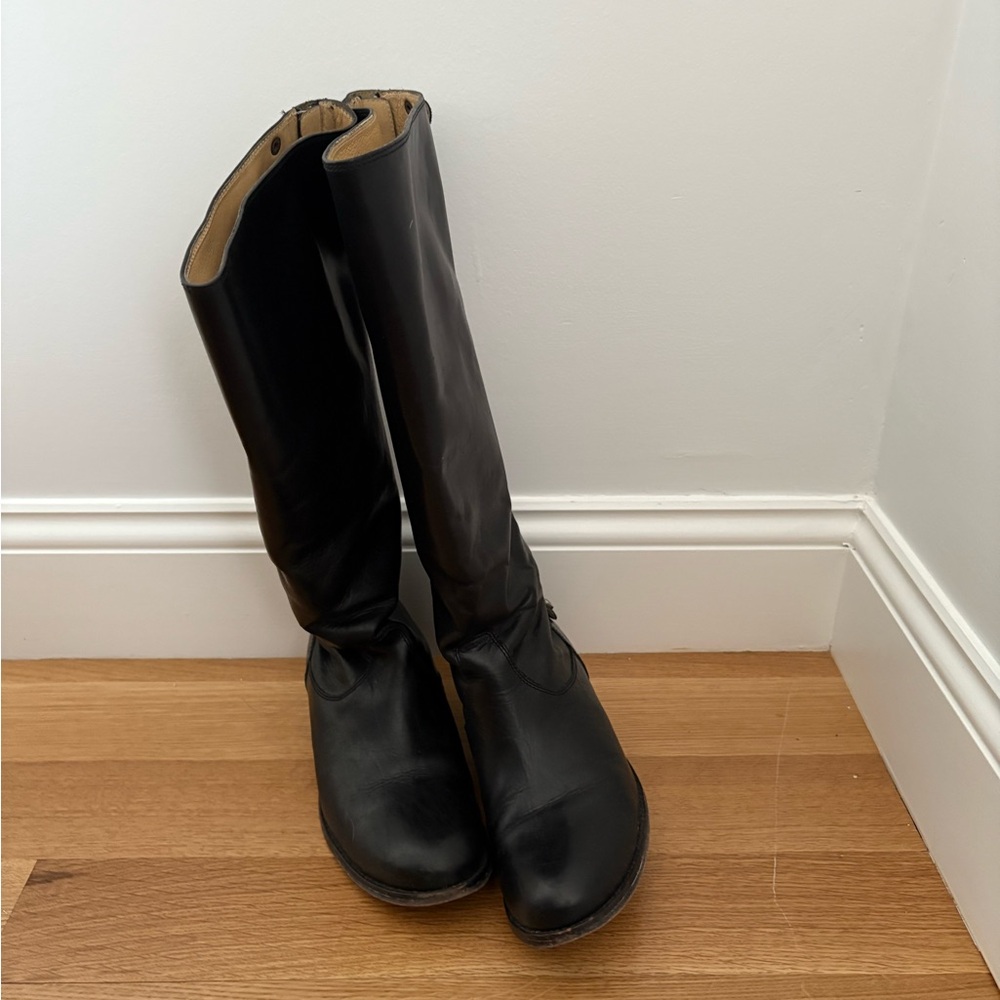 Frye Black Knee High Leather Boots